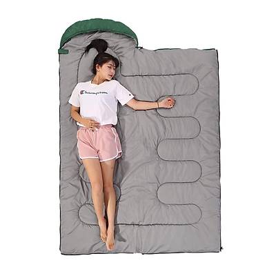 Evolite Camper Pro SQ Birletirilebilir 2 Kiilik Uyku Tulumu - Haki