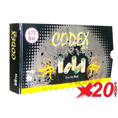 zkursan Codex Gold 9 mm 20 Paket Kurusk Tabanca Mermisi