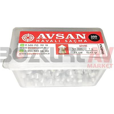 Avsan Pointed 5,5 mm Haval Tfek Samas (15,43 Grain - 200 Adet)