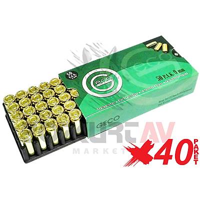 Geco 9 mm 40 Paket Kurusk Tabanca Mermisi