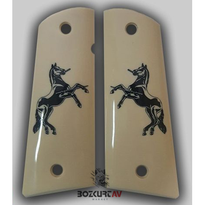 Colt 1911 Ortopedik Fildii Pleksi Mineli Tasarm Tabanca Kabzas