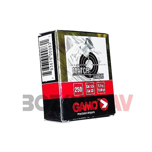 Gamo Match 5,5 mm Haval Tfek Samas (15,42 Grain - 250 Adet - Karton kutu)