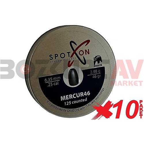 Spot On Mercur46 6,35 mm 10 Paket Haval Tfek Samas (46 Grain - 1250 Adet)