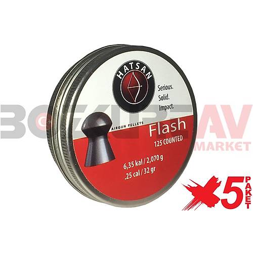 Hatsan Flash 6,35 mm 5 Paket Haval Tfek Samas (32 Grain - 625 Adet)