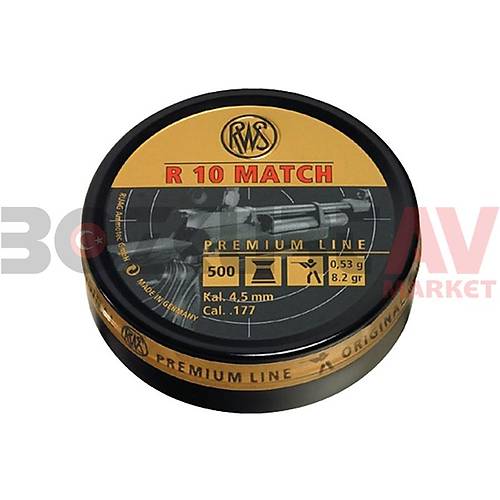 RWS R 10 Match 4,49 mm Haval Tfek Msabaka Samas (8,2 Grain - 500 Adet)