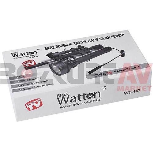 Black Watton WT-147 T6 arj Edilebilir El & Tfek Feneri