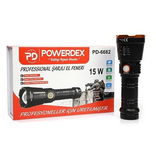 Powerdex PD-6692 1000 Lmen Profesyonel El Feneri 15Watt