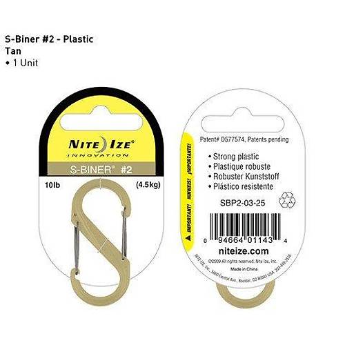Nite-ize S-Biner Plastik Size 2 Tan