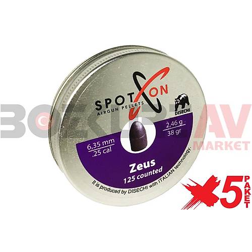 Spot On Zeus 6,35 mm 5 Paket Haval Tfek Samas (39 Grain - 625 Adet)