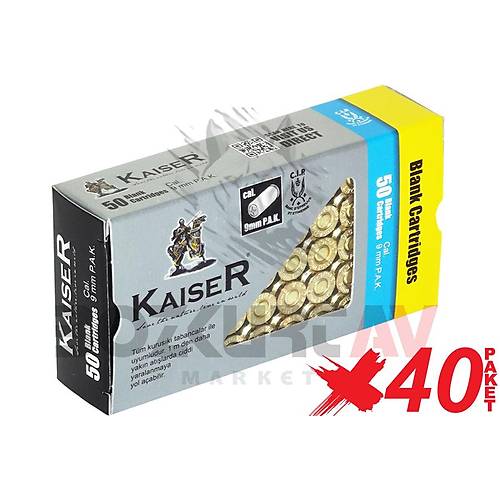 Kaiser Gold 9 mm 40 Paket Kurusk Tabanca Mermisi