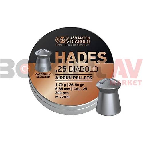 JSB Diabolo Hades 6,35 mm Haval Tfek Samas (26,54 Grain - 300 Adet)
