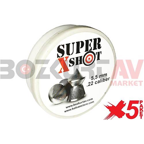 Super X Shot 5,5 mm 5 Paket Haval Tfek Samas (500 Adet)