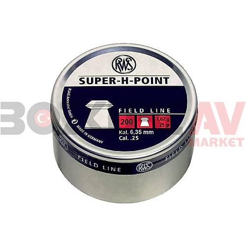 RWS Super-H-Point 6,35 mm Haval Tfek Samas (25,00 Grain - 200 Adet)