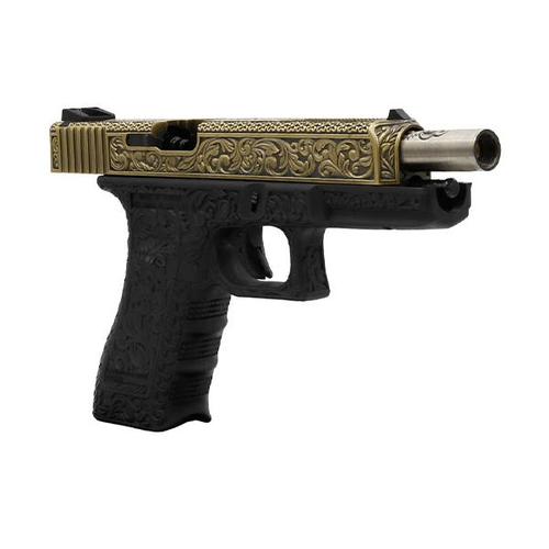 We Glock 34 Ivory Grav�rl� Blowback Airsoft Haval� Tabanca