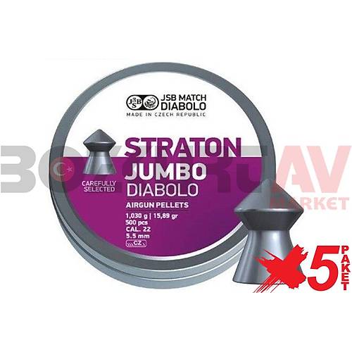 JSB Diabolo Straton Jumbo 5,50 mm 5 Paket Haval Tfek Samas (15,89 Grain - 2500 Adet)