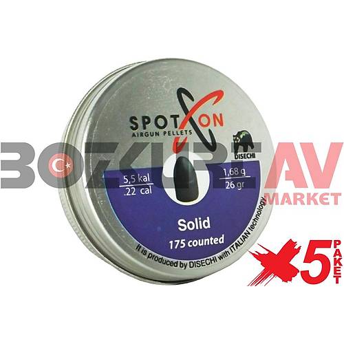 Spot On Solid 5,5 mm 5 Paket Haval Tfek Samas (26 Grain - 875 Adet)