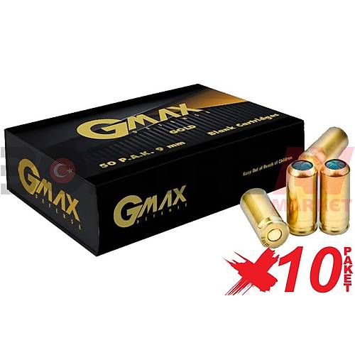 GMax Defense Gold 9 mm 10 Paket Kurusk Tabanca Mermisi