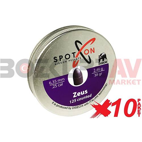 Spot On Zeus 6,35 mm 10 Paket Haval Tfek Samas (39 Grain - 1250 Adet)