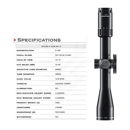 Swampdeer HD MAX 4-16X44 SF GK Tfek Drbn