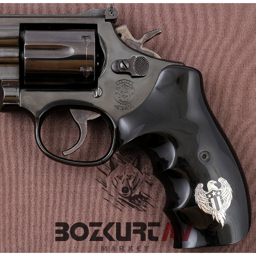 Smith & Wesson 357 Magnum Siyah Tasarm Pleksi Tabanca Kabzas