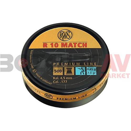 RWS R 10 Match 4,50 mm Haval Tabanca Msabaka Samas (7 Grain - 500 Adet)