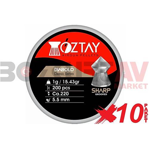 ztay Sharp Grooved 5,5 mm 10 Paket Haval Tfek Samas (15,43 Grain - 2000 Adet)