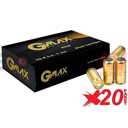 GMax Defense Gold 9 mm 20 Paket Kurusk Tabanca Mermisi