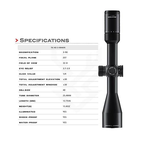 Swampdeer TD HD 3-9X40 IR Tfek Drbn