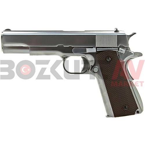 WE Colt 1911 Silver Blowback Airsoft Haval Tabanca