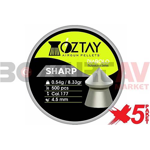 ztay Sharp 4,5 mm 5 Paket Haval Tfek Samas (8,33 Grain - 2500 Adet)