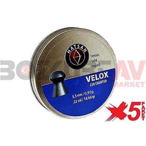 Hatsan Velox 5,5 mm 5 Paket Haval Tfek Samas (14,66 Grain - 1250 Adet)