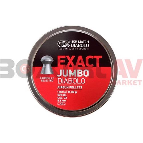 JSB Diabolo Exact Jumbo 5,51 mm Haval Tfek Samas (15,89 Grain - 500 Adet)