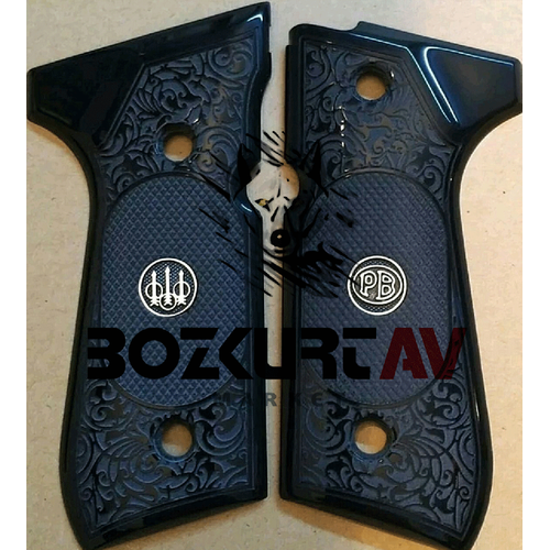 Beretta 92 FS 9 mm Siyah Pleksi / Logolu Tabanca Kabzas