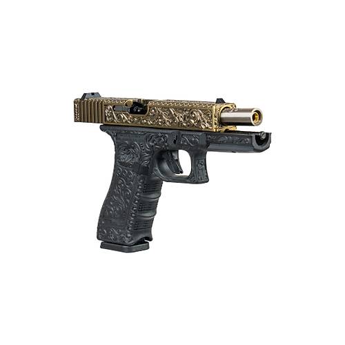 We Glock 17 Ivory Grav�rl� Blowback Airsoft Haval� Tabanca