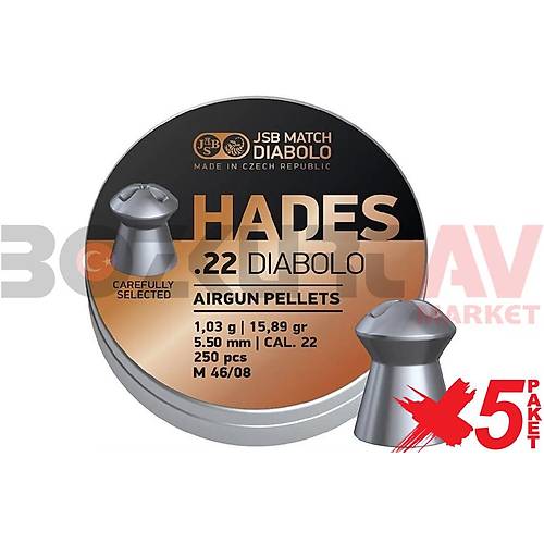 JSB Diabolo Hades 5,50 mm 5 Paket Haval Tfek Samas (15,89 Grain - 1250 Adet)
