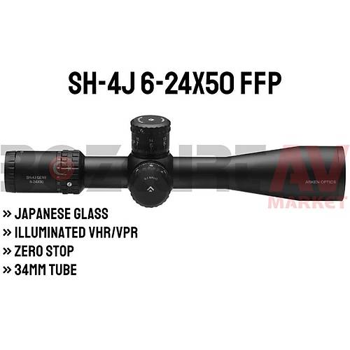 Arken Optics SH-4J 6-24X50 FFP MIL VPR Zero Stop Tfek Drbn