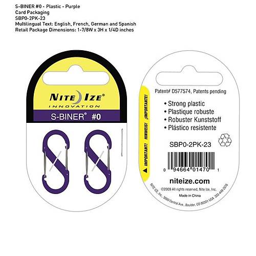 Nite-ize S-Biner Plastik Size 0 Purple