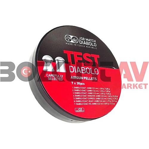 JSB Diabolo 5,5 mm Haval Tfek Samas Test Seti (210 Adet)