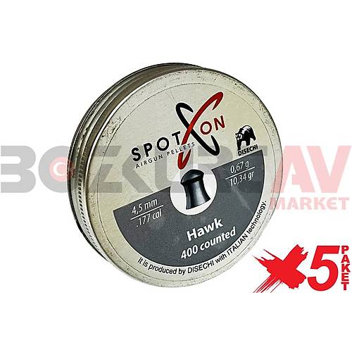 Spot On Hawk 4,5 mm 5 Paket Haval Tfek Samas (10,34 Grain - 2000 Adet)