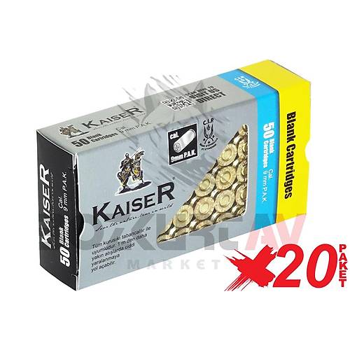 Kaiser Gold 9 mm 20 Paket Kurusk Tabanca Mermisi