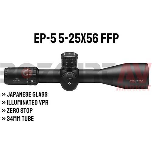 Arken Optics EP-5 5-25x56 FFP VPR (MRAD) Tfek Drbn