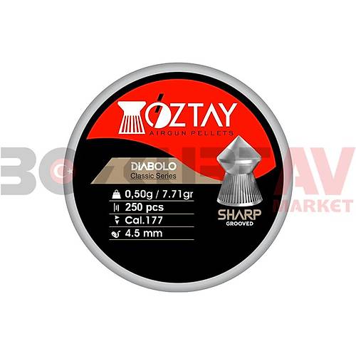 ztay Sharp Grooved 4,5 mm Haval Tfek Samas (7,71 Grain - 250 Adet)