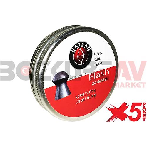 Hatsan Flash 5,5 mm 5 Paket Haval Tfek Samas (18,13 Grain - 1250 Adet)