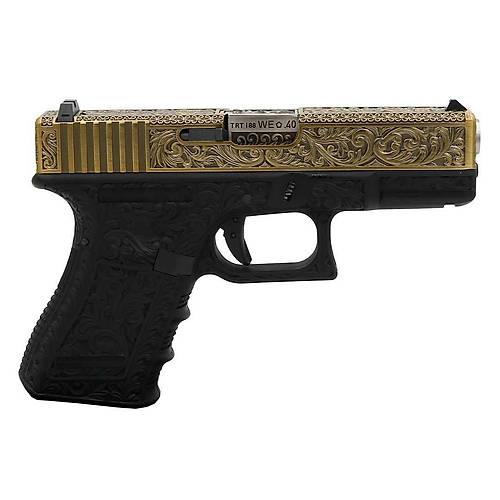 We Glock 19 Ivory Grav�rl� Blowback Airsoft Haval� Tabanca
