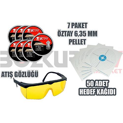 Namludan Krma & Alttan Kurma Haval Tfekler in zel Set (10 Paket Pellet + 50 Adet Hedef Kad + At Gzl)