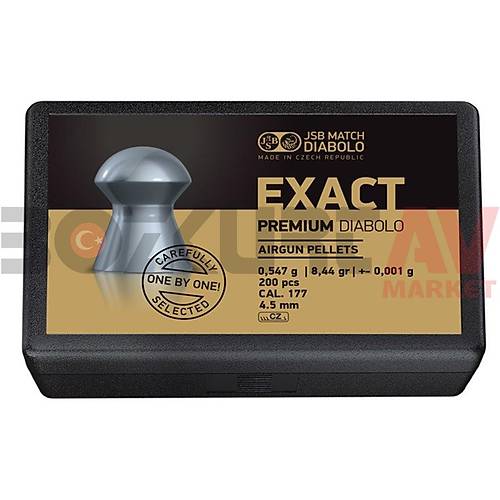 JSB Diabolo Exact Premium 4,52 mm Haval Tfek Samas (8,44 Grain - 200 Adet)