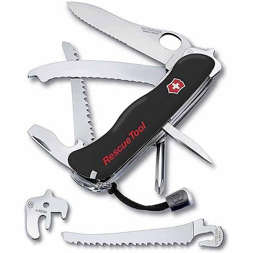 Victorinox 0.8623.MWN.3 RescueTool One Hand Siyah ak