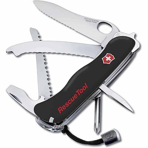 Victorinox 0.8623.MWN.3 RescueTool One Hand Siyah ak