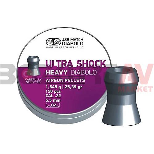JSB Diabolo Ultra Shock Heavy 5,50 mm Haval Tfek Samas (25,39 Grain - 150 Adet)