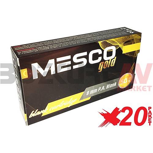 Mesco Gold 9 mm 20 Paket Kurusk Tabanca Mermisi
